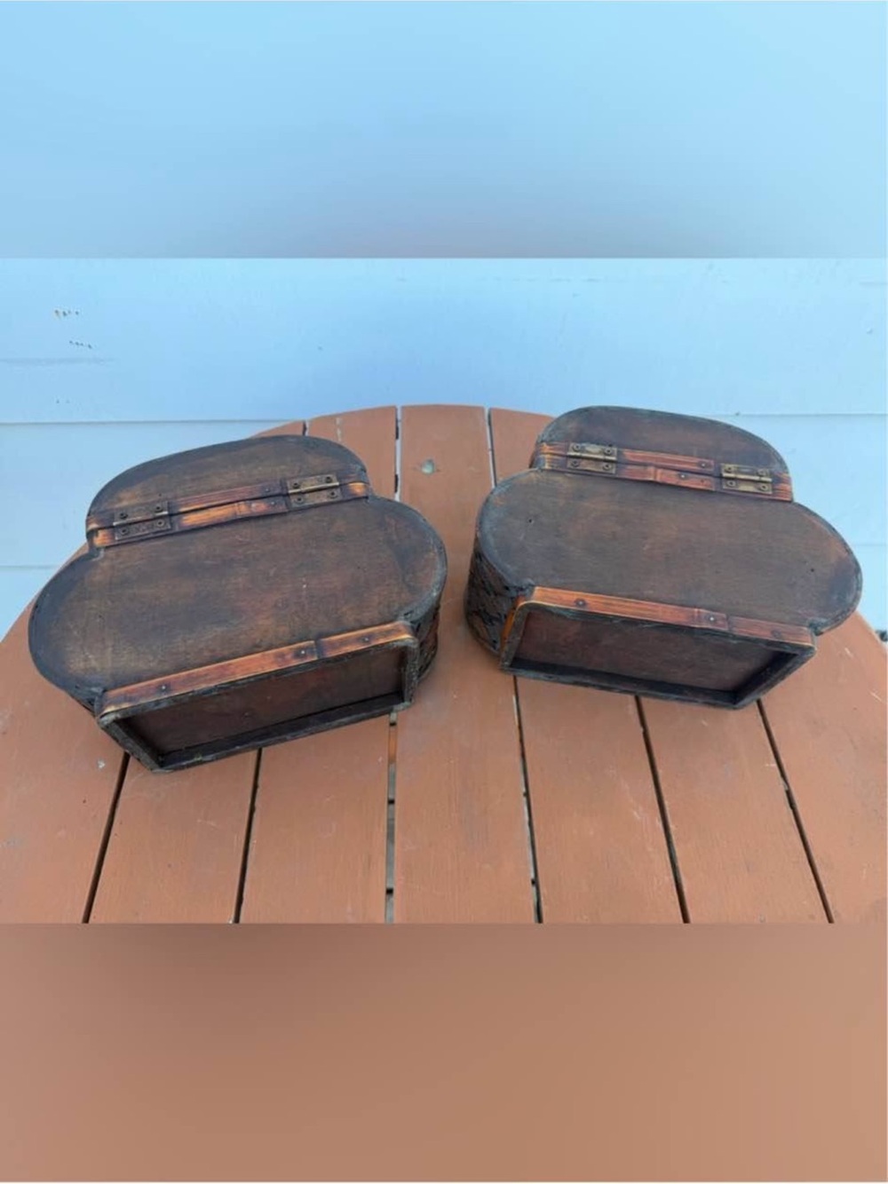 Two Woven Rattan Wood Storage Boxes - Picture 3 of 9